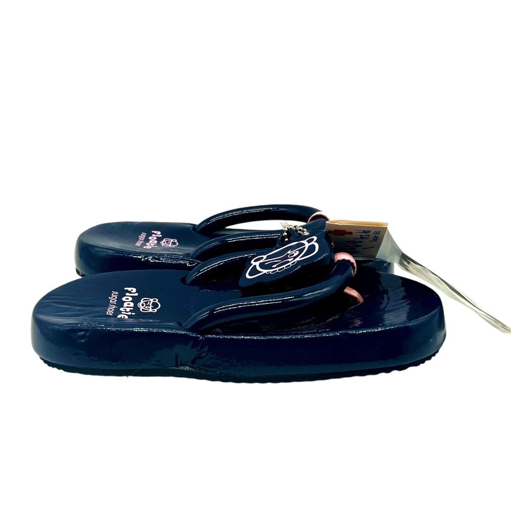 Floatie Sugar Shoes YTK Navy Blue Flip‎ Flops Bear Charm Repair Kit Size Small